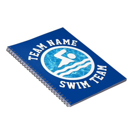 Aangepaste SWM-teamnaam zwemmen en duikschool Notitieboek (Rechterzijde)