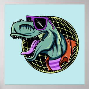 Aangepaste T-Rex-poster voor hipster Poster