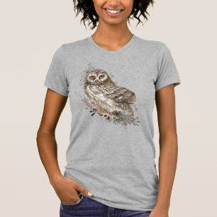 Aangepaste T-Shi-tekst voor vogel Waterverven T-shirt