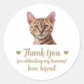 Aangepaste Tabby Cat Wedding Favoriet Stickers (Voorkant)