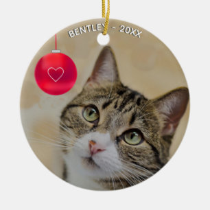 Aangepaste Tabby Kat Foto Keramisch Ornament