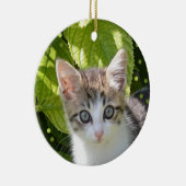 Aangepaste Tabby Kitten Foto Keramisch Ornament (Rechts)