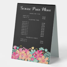 Aangepaste tabel in het menu externe serviceprijs