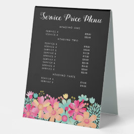 Aangepaste tabel in het menu externe serviceprijs