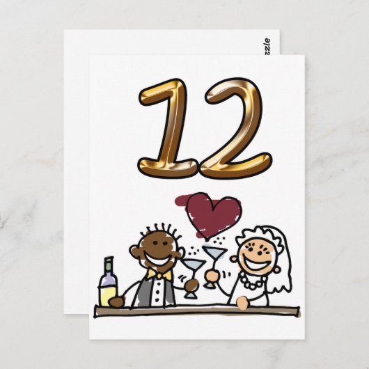 Aangepaste tabel nummer 12 Briefkaarten (Voorkant / Achterkant)