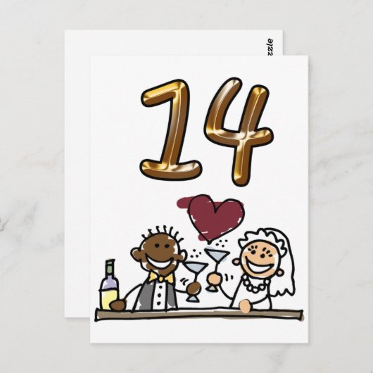 Aangepaste tabel nummer 14 Briefkaarten (Voorkant / Achterkant)