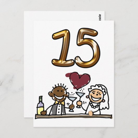 Aangepaste tabel nummer 15 Briefkaarten (Voorkant / Achterkant)