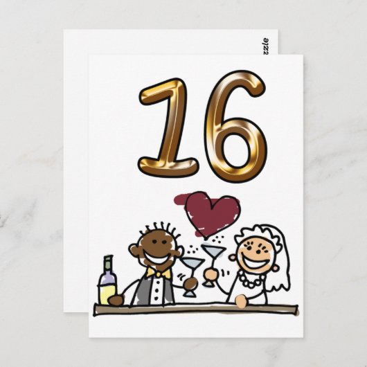 Aangepaste tabel nummer 16 Briefkaarten (Voorkant / Achterkant)