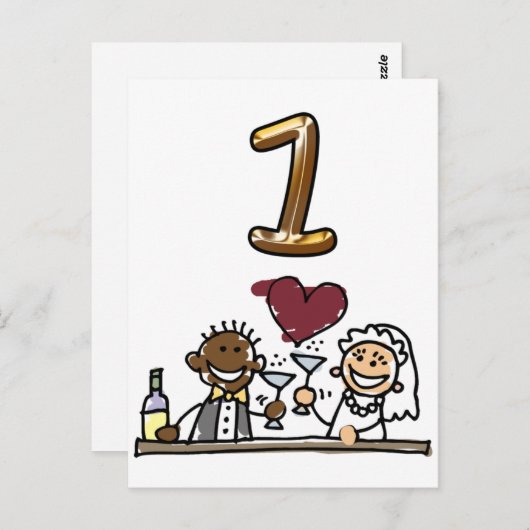 Aangepaste tabel nummer 1 Briefkaarten (Voorkant / Achterkant)