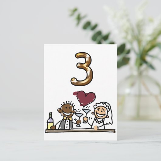 Aangepaste tabel nummer 3 Briefkaarten (Staand voorkant)