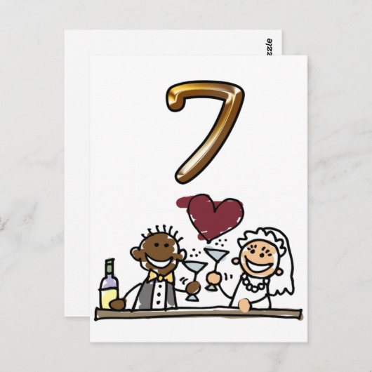 Aangepaste tabel nummer 7 Briefkaarten (Voorkant / Achterkant)