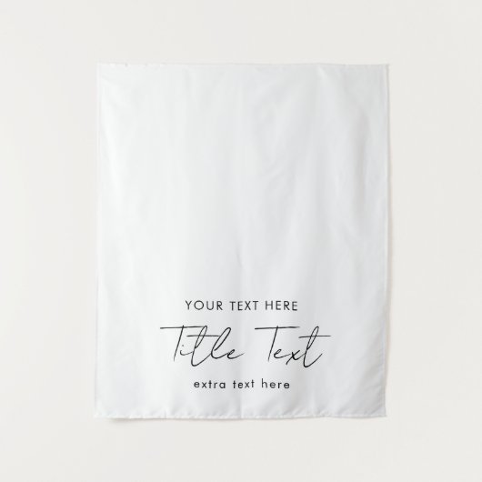 Aangepaste Tabelrunner Banner Moderne scripttekst Wandkleed (Voorkant)