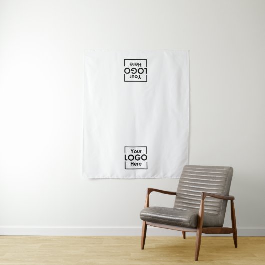 Aangepaste Table Runner Banner Business 2 Logos Ev Wandkleed (In situ)