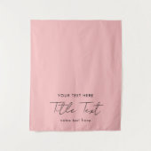 Aangepaste Table Runner Banner Modern Script Roze Wandkleed (Voorkant)