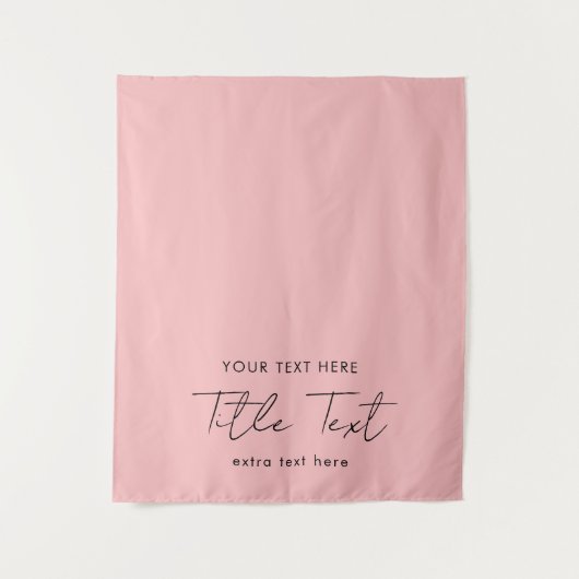 Aangepaste Table Runner Banner Modern Script Roze Wandkleed (Voorkant)