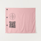 Aangepaste Table Runner Banner Pink Business QR-co Wandkleed (Voorkant (horizontaal))
