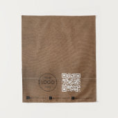 Aangepaste tafelbanner met linnen uitstraling en Q Wandkleed (Voorkant)