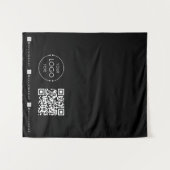 Aangepaste tafelbanner zwart bedrijf QR-code Wandkleed (Voorkant (horizontaal))