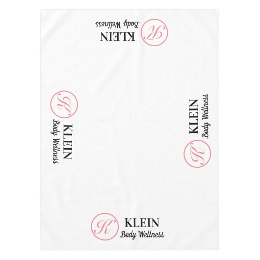 Aangepaste tafelkleed met uw Logo en tekst (Voorkant)