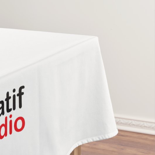 Aangepaste tafelkleed met uw Logo en tekst (Voorbeeld)