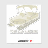 Aangepaste Tan Pontoon Boat Decal Sticker (Vel)