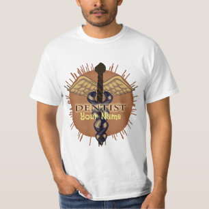 Aangepaste Tandarts Caduceus T-shirt