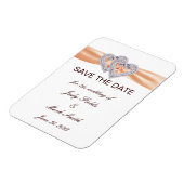 Aangepaste Tangerine Harten Save The Date Magneet (Linkerzijde)