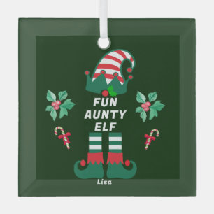 Aangepaste Tante Elf Familie Overeenkomende Kerstn Glas Ornament