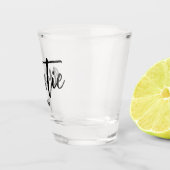 Aangepaste tante Est. Moderne penseelscripttypogra Shot Glas (Rechts)