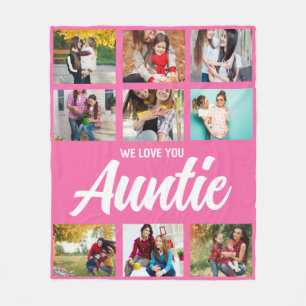 Aangepaste tante foto deken cadeau met namen van k