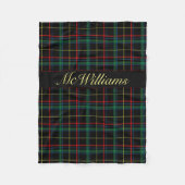 Aangepaste tartaangroene vlakke reisschoot fleece deken (Voorkant)