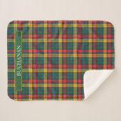 Aangepaste Tartan Clan Buchanan Pset Holiday Sherpa Deken (Voorkant (horizontaal))