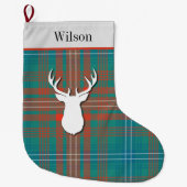 Aangepaste Tartan Clan Wilson Pset Grote Kerstsok (Voorkant)