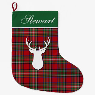 Aangepaste Tartan Deer Pset Clan Stewart Grote Kerstsok