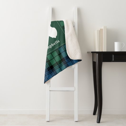Aangepaste Tartan Kerstmis Campbell Pset Sherpa Deken (In situ)