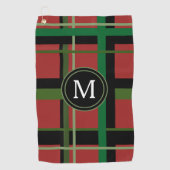 Aangepaste Tartan Pset Red Green Mannen Golf Towel Golfhanddoek (Voorkant)