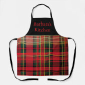 Aangepaste Tartan rode & groene kerst Schort (Voorkant)
