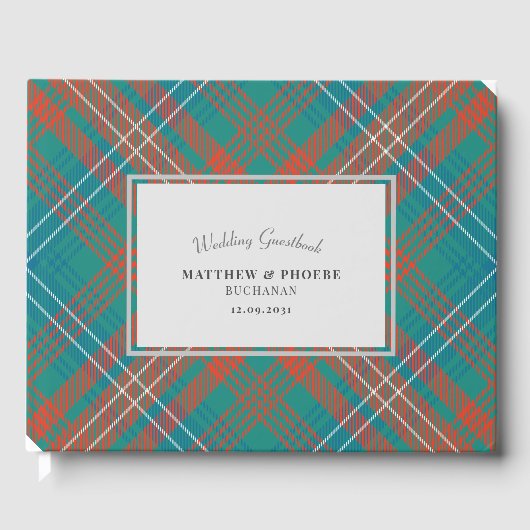 Aangepaste Tartan Rustic Wilson Schotse Plaid Trou Gastenboek (Voorkant)
