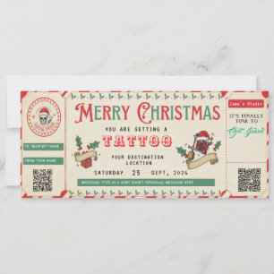 Aangepaste Tattoo GiftCard Ticket Certificaat Bon Kaart