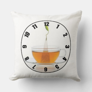 Aangepaste tea Time Cup-klok Kussen