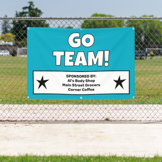 Aangepaste Teal Team Banner (Insitu)