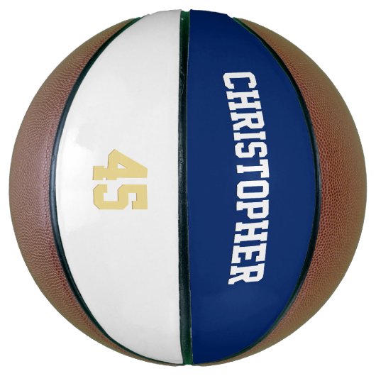 Aangepaste Team Club Speler Naam Nummer Monogramme Basketbal (Verticaal)