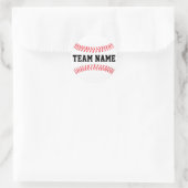 Aangepaste team of afspeelnaam van Baseball Sports Ronde Sticker (Tas)