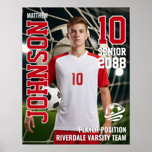 Aangepaste teamfoto voor voetbalspelers op senior poster