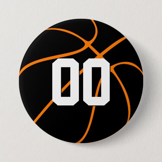Aangepaste teamkleuren en -nummers/Basketball Ronde Button 7,6 Cm (Voorkant)