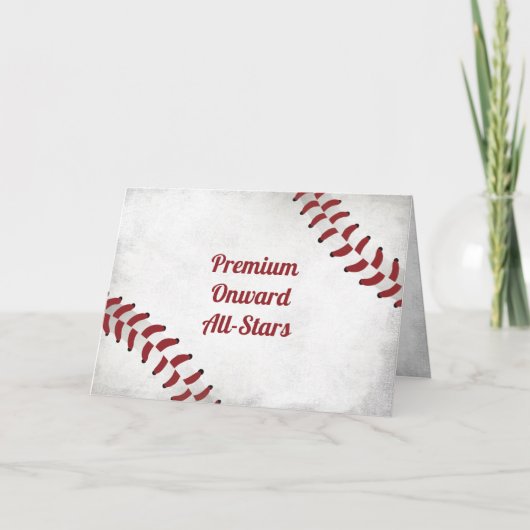 Aangepaste teamnaam Birthday Large Grunge Baseball Kaart (Voorkant)