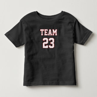 Aangepaste teamnaam nummer peuter sportliefhebber kinder shirts