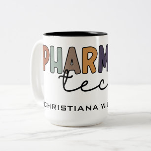 Aangepaste technicus voor de reproductie van techn tweekleurige koffiemok