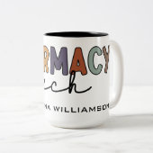 Aangepaste technicus voor de reproductie van techn tweekleurige koffiemok (Voorkant rechts)