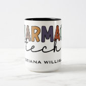 Aangepaste technicus voor de reproductie van techn tweekleurige koffiemok (Center)